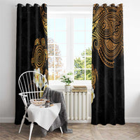Polynesian Turtle Window Curtain Plumeria Hibiscus Pattern Black Color LT03 - Polynesian Pride