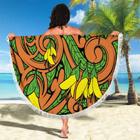 New Zealand Kowhai Flowers Beach Blanket Maori Koru Pattern LT03 - Polynesian Pride
