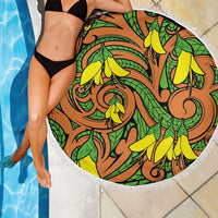 New Zealand Kowhai Flowers Beach Blanket Maori Koru Pattern LT03 - Polynesian Pride