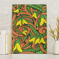 New Zealand Kowhai Flowers Canvas Wall Art Maori Koru Pattern LT03 Without Frame Orange - Polynesian Pride
