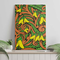 New Zealand Kowhai Flowers Canvas Wall Art Maori Koru Pattern LT03 - Polynesian Pride