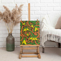 New Zealand Kowhai Flowers Canvas Wall Art Maori Koru Pattern LT03 - Polynesian Pride