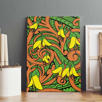 New Zealand Kowhai Flowers Canvas Wall Art Maori Koru Pattern LT03 - Polynesian Pride