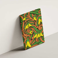 New Zealand Kowhai Flowers Canvas Wall Art Maori Koru Pattern LT03 - Polynesian Pride