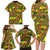 New Zealand Kowhai Flowers Family Matching Long Sleeve Bodycon Dress and Hawaiian Shirt Maori Koru Pattern