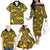 New Zealand Kowhai Flowers Family Matching Off The Shoulder Long Sleeve Dress and Hawaiian Shirt Maori Koru Pattern