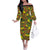 New Zealand Kowhai Flowers Family Matching Off The Shoulder Long Sleeve Dress and Hawaiian Shirt Maori Koru Pattern