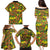 New Zealand Kowhai Flowers Family Matching Puletasi and Hawaiian Shirt Maori Koru Pattern