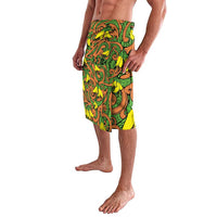 New Zealand Kowhai Flowers Lavalava Maori Koru Pattern LT03 - Polynesian Pride