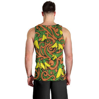 New Zealand Kowhai Flowers Men Tank Top Maori Koru Pattern LT03 - Polynesian Pride