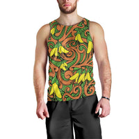 New Zealand Kowhai Flowers Men Tank Top Maori Koru Pattern LT03 - Polynesian Pride