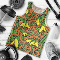 New Zealand Kowhai Flowers Men Tank Top Maori Koru Pattern LT03 - Polynesian Pride