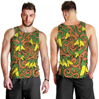 New Zealand Kowhai Flowers Men Tank Top Maori Koru Pattern LT03 - Polynesian Pride