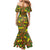 New Zealand Kowhai Flowers Mermaid Dress Maori Koru Pattern