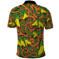 New Zealand Kowhai Flowers Polo Shirt Maori Koru Pattern LT03 - Polynesian Pride