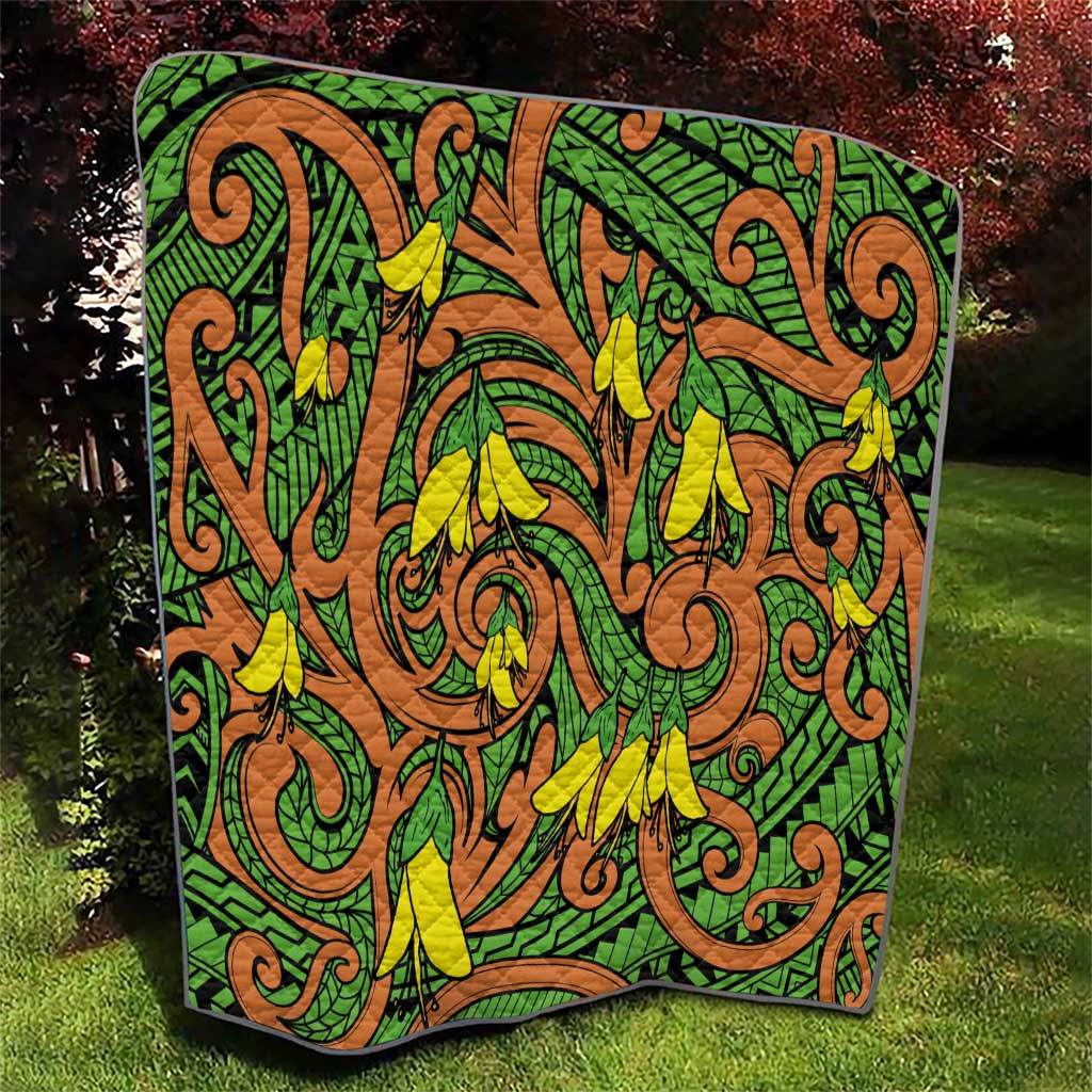 New Zealand Kowhai Flowers Quilt Maori Koru Pattern LT03 - Polynesian Pride