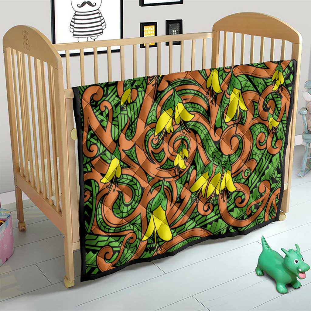 New Zealand Kowhai Flowers Quilt Maori Koru Pattern LT03 - Polynesian Pride