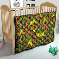 New Zealand Kowhai Flowers Quilt Maori Koru Pattern LT03 - Polynesian Pride