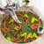 New Zealand Kowhai Flowers Round Carpet Maori Koru Pattern