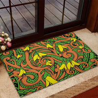 New Zealand Kowhai Flowers Rubber Doormat Maori Koru Pattern LT03 - Polynesian Pride