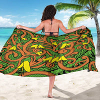 New Zealand Kowhai Flowers Sarong Maori Koru Pattern LT03 - Polynesian Pride
