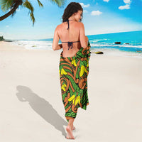 New Zealand Kowhai Flowers Sarong Maori Koru Pattern LT03 - Polynesian Pride