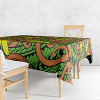New Zealand Kowhai Flowers Tablecloth Maori Koru Pattern LT03 - Polynesian Pride
