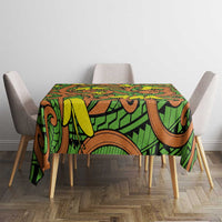 New Zealand Kowhai Flowers Tablecloth Maori Koru Pattern LT03 - Polynesian Pride