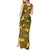 New Zealand Kowhai Flowers Tank Maxi Dress Maori Koru Pattern