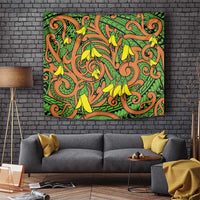 New Zealand Kowhai Flowers Tapestry Maori Koru Pattern LT03 - Polynesian Pride