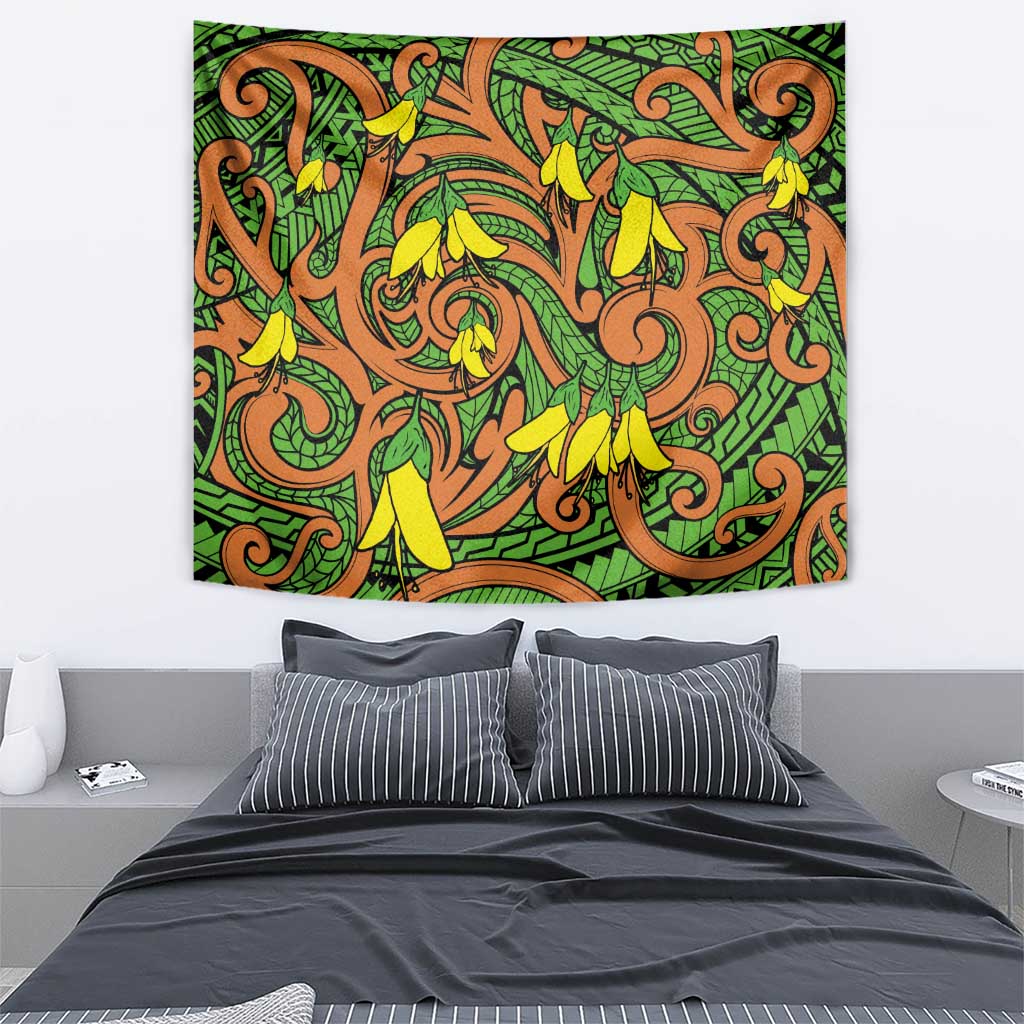 New Zealand Kowhai Flowers Tapestry Maori Koru Pattern LT03 - Polynesian Pride