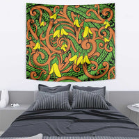 New Zealand Kowhai Flowers Tapestry Maori Koru Pattern LT03 - Polynesian Pride