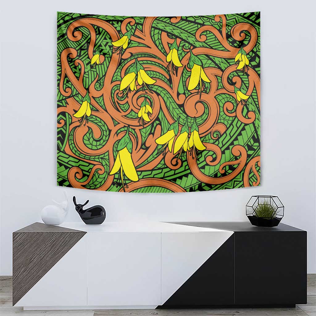 New Zealand Kowhai Flowers Tapestry Maori Koru Pattern LT03 - Polynesian Pride