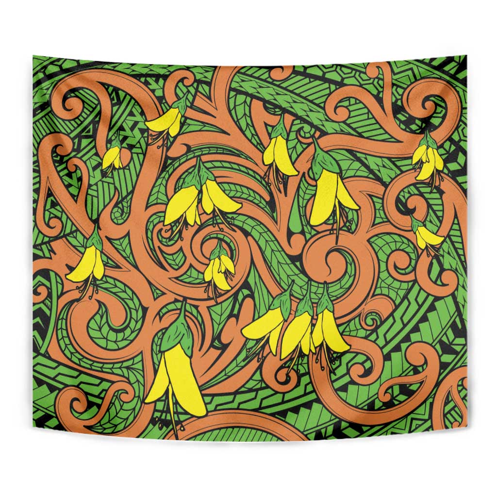 New Zealand Kowhai Flowers Tapestry Maori Koru Pattern LT03 - Polynesian Pride