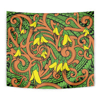 New Zealand Kowhai Flowers Tapestry Maori Koru Pattern LT03 - Polynesian Pride
