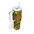 New Zealand Kowhai Flowers Tumbler With Handle Maori Koru Pattern