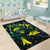 New Zealand Kowhai Flowers Area Rug Maori Koru Pattern With Paua Shell Style