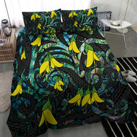New Zealand Kowhai Flowers Bedding Set Maori Koru Pattern With Paua Shell Style LT03 - Polynesian Pride