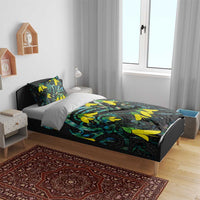 New Zealand Kowhai Flowers Bedding Set Maori Koru Pattern With Paua Shell Style LT03 - Polynesian Pride