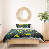 New Zealand Kowhai Flowers Bedding Set Maori Koru Pattern With Paua Shell Style LT03 - Polynesian Pride