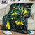 New Zealand Kowhai Flowers Blanket Maori Koru Pattern With Paua Shell Style