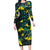 New Zealand Kowhai Flowers Family Matching Long Sleeve Bodycon Dress and Hawaiian Shirt Maori Koru Pattern With Paua Shell Style