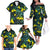 New Zealand Kowhai Flowers Family Matching Off The Shoulder Long Sleeve Dress and Hawaiian Shirt Maori Koru Pattern With Paua Shell Style