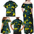 New Zealand Kowhai Flowers Family Matching Off Shoulder Maxi Dress and Hawaiian Shirt Maori Koru Pattern With Paua Shell Style