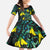 New Zealand Kowhai Flowers Family Matching Summer Maxi Dress and Hawaiian Shirt Maori Koru Pattern With Paua Shell Style