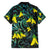 New Zealand Kowhai Flowers Hawaiian Shirt Maori Koru Pattern With Paua Shell Style