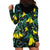 New Zealand Kowhai Flowers Hoodie Dress Maori Koru Pattern With Paua Shell Style