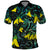 New Zealand Kowhai Flowers Polo Shirt Maori Koru Pattern With Paua Shell Style