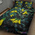 New Zealand Kowhai Flowers Quilt Bed Set Maori Koru Pattern With Paua Shell Style