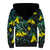 New Zealand Kowhai Flowers Sherpa Hoodie Maori Koru Pattern With Paua Shell Style